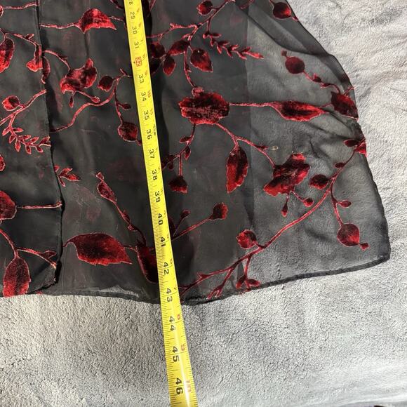 VTG Whimsigoth Velvet Burnout Kimono Sz 22 Floral Fairy Grunge Sheer Open Front - Picture 10 of 13